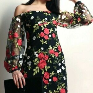 Lovers + Friends Floral Off-Shoulder dress, flawed, size L
